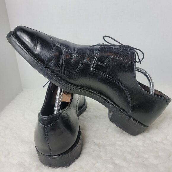 Allen Edmonds Belmont Mens Size 10 Black Leather Split Toe Oxfords Dress Shoes - Picture 5 of 10